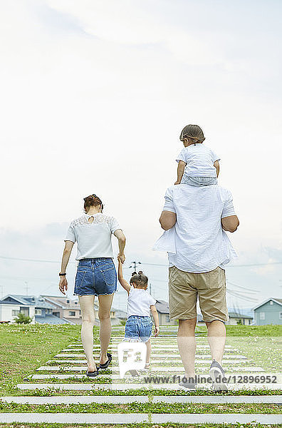 Japanese family at the park