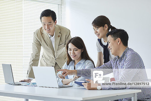 Japanese business people at work