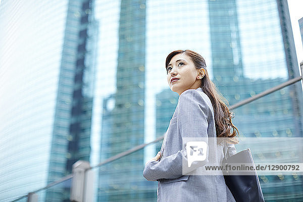 Japanese businesswoman downtown Tokyo