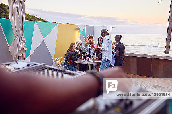Friends at party by beach  Plettenberg Bay  Western Cape  South Africa