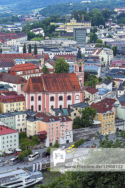 Germany  Bavaria  Passau  cityscape with Parish Church St. Paul