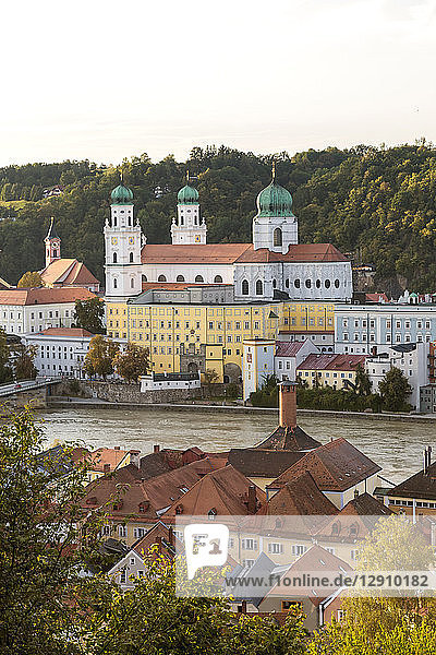 Germany  Bavaria  Passau  St. Stephen's Cathedral and Inn River
