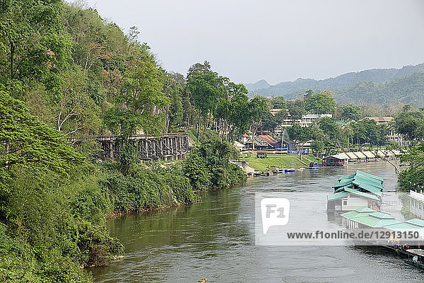 Thailand  Kanchanaburi Province  Thamkrasae bridge  Railway track of Death Railway  River Kwai