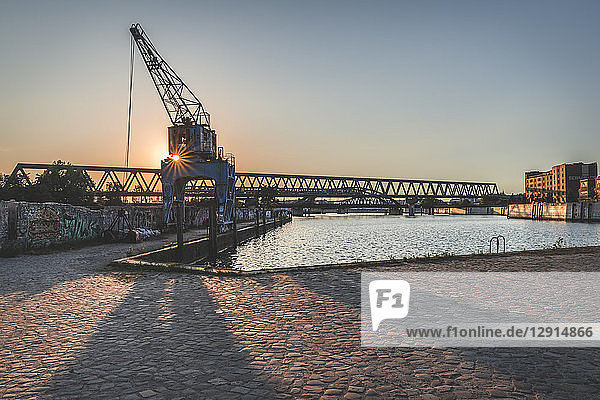 Germany  Hamburg  Bill harbour at sunrise
