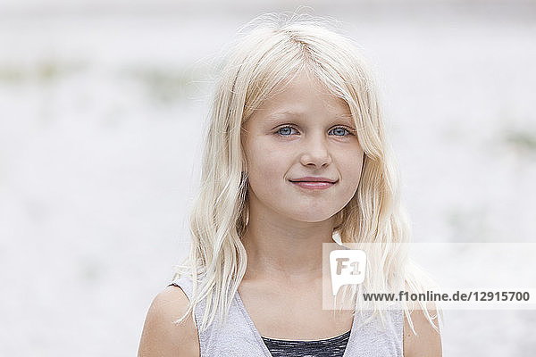 Portrait of smiling girl outdoors