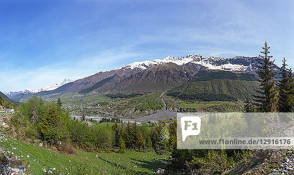 Georgia  Ushguli  Caucasus with Ushba mountain in background