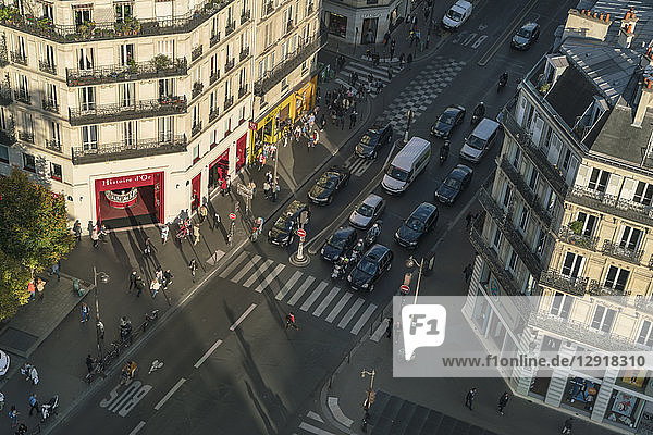 Hohe Winkel Ansicht der Straße in der Stadt Paris von Saint Jacques Turm  Frankreich