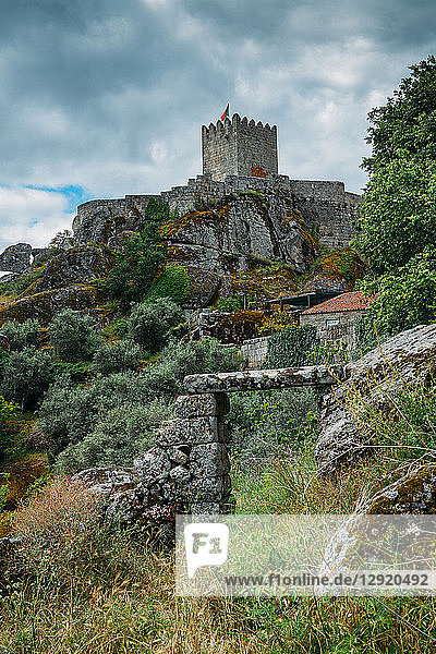 Sortelha a historical mountain village built within Medieval fortified walls included in Portugal's Historical Village route Sortelha Portugal Europe