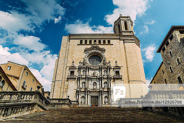 The Girona Cathedral (Cathedral of St. Mary of Girona) a Roman Catholic church Girona Catalonia Spain Europe