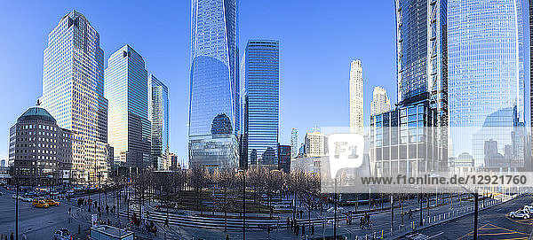 9/11 Memorial und World Trade Center  Lower Manhattan  New York City  Vereinigte Staaten von Amerika