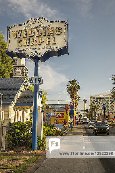 Graceland Hochzeitskapelle auf dem Las Vegas Boulevard  The Strip  Las Vegas  Nevada  Vereinigte Staaten von Amerika  Nord Amerika