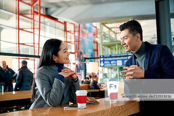 Business men and women at the airport