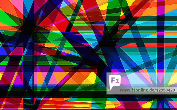 Komplexes sich kreuzendes mehrfarbig gestreiftes abstraktes Muster