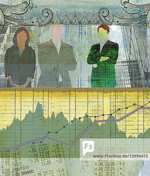 Collage aus Wirtschaft  Finanzen und Banken