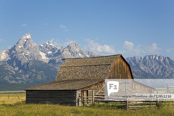 John Moulton Barn  Mormon Row  Grand Teton National Park  Wyoming  USA.