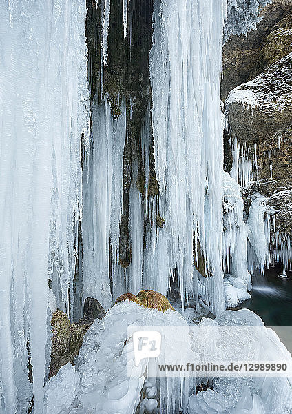 Eiszapfen  Hinanger Wasserfall bei Sonthofen  Bayern