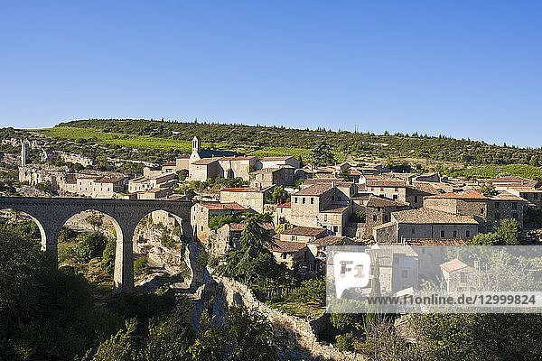 France,  Herault,  Pays Cathare,  Minerve,  labelled Les Plus Beaux Villages de France (The Most Beautiful Villages of France),  viaduct of the early 20th century