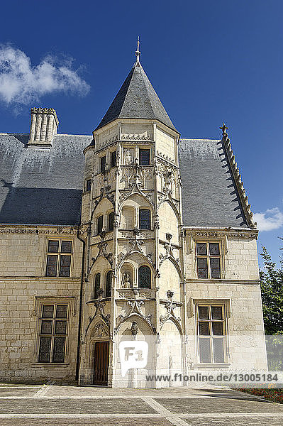 France,  Cher,  Bourges,  Hotel des Echevins,  built in the late 15th century building on the Gallo-Roman wall of Bourges