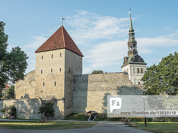 Medieval city wall  Tallinn  Estonia  Baltics