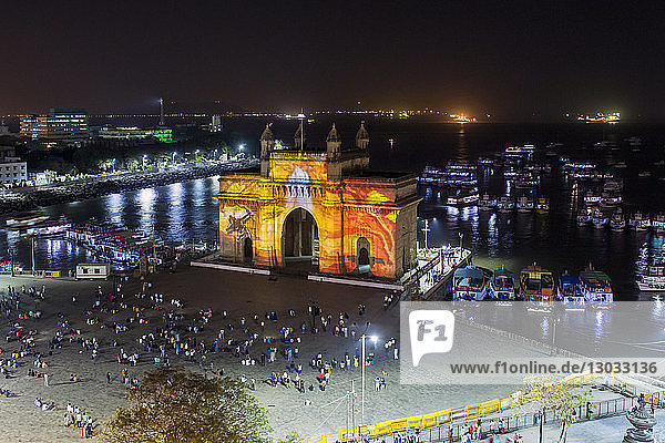 The Gateway of India monument commemorating the landing of King George V and Queen Mary in 1911 Mumbai Maharashtra India