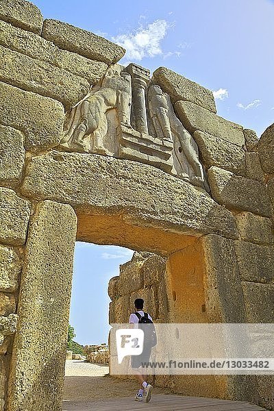 Das Löwentor  Mykene  UNESCO-Welterbestätte  Argolis  Peloponnes  Griechenland