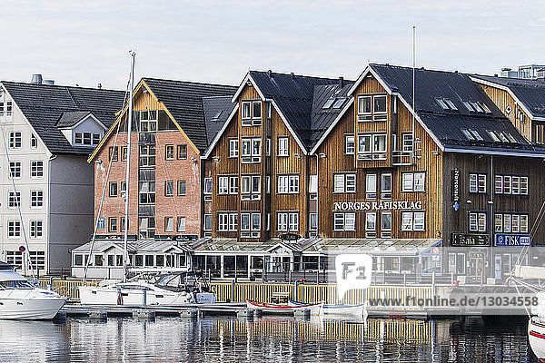 Ansicht des Hafens in Tromso  Norwegen  Skandinavien