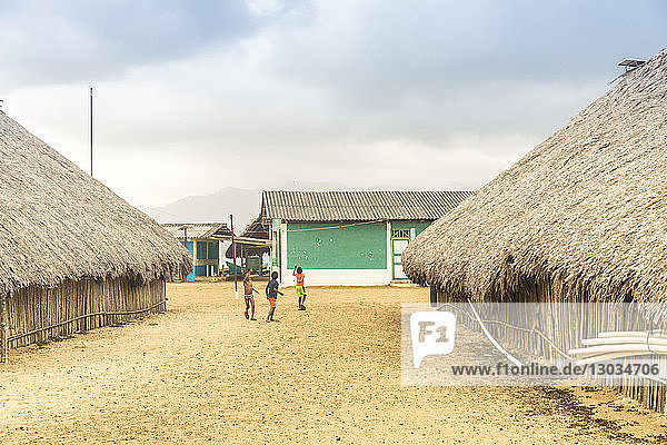 A traditional local village on Caledonia Island in the San Blas Islands  Kuna Yala  Panama