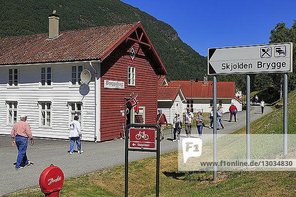 Brygge  Skjolden Village  Sognefjord  Sogn og Fjordane County  Norway  Scandinavia