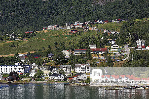 Skjolden Village  Sognefjord  Sogn og Fjordane County  Norway  Scandinavia