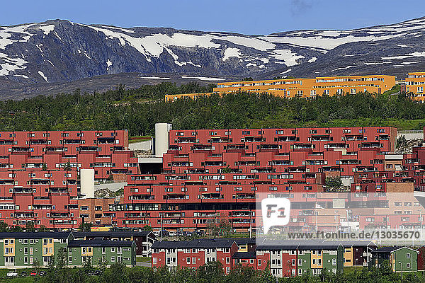Wohnungen in Breidvika  Stadt Tromso  Insel Tromsoya  Provinz Troms  Norwegen  Skandinavien