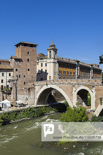 Fabricio bridge (Ponte Fabricio) Rome Lazio Italy