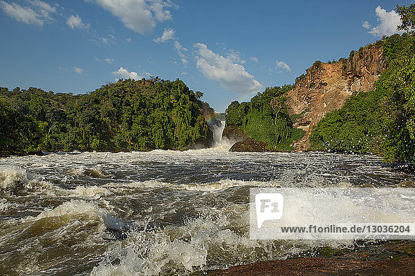 Der Nil und der Wasserfall im Murchison Falls National Park  Uganda