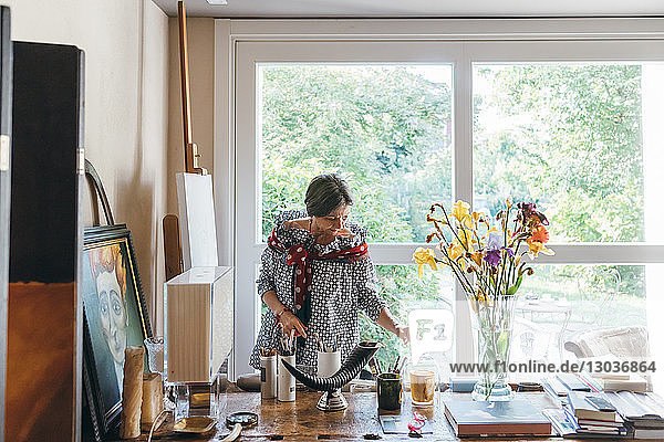 Woman working in her studio