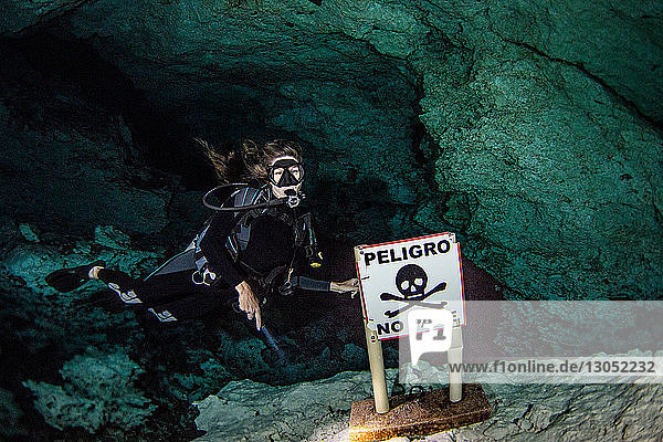 Cenote cave diving Tulum Quintana Roo Mexico