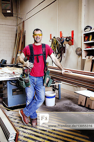 Portrait of carpenter in workshop