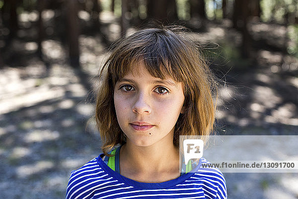 Close-up portrait of girl at Inyo National Forest