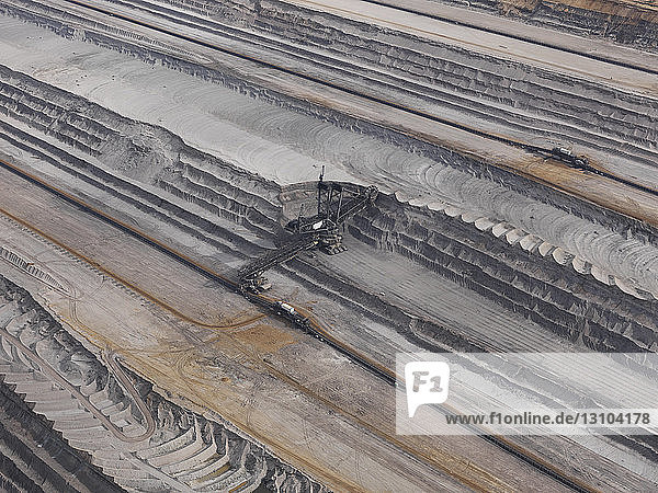 Aerial view lignite mine  Gartzweiler  North Rhine-Westphalia  Germany