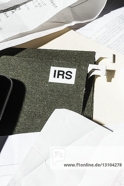 Abschluss der IRS-Steuerakte und der Finanzunterlagen