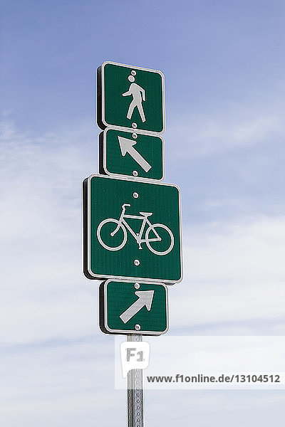 Verkehrszeichen für Fußgänger und Radfahrer