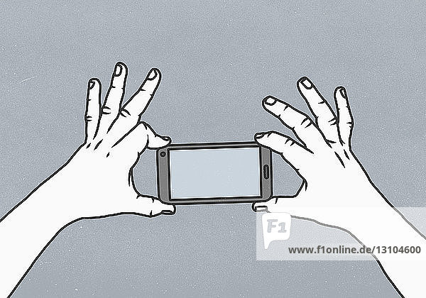 Two hands holding a smart phone