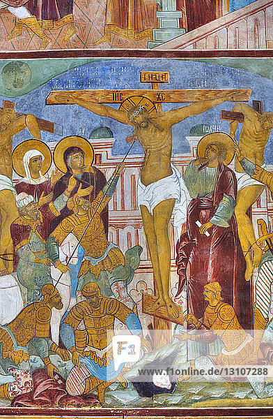 Fresco in Miracle Image of the Saviour Church  Kremlin  Rostov Veliky  Golden Ring; Rostov  Yaroslavl Oblast  Russia