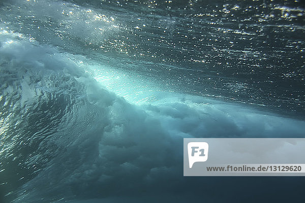 Waves breaking undersea at Maldives