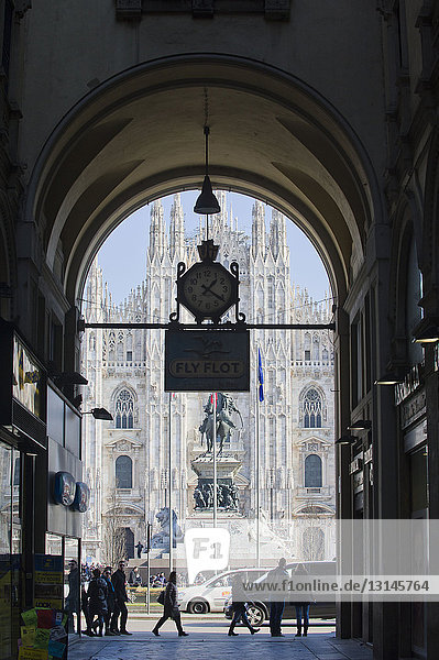 Italy Lombardy  Milan  Duomo Cathedral seen from Passaggio Duomo