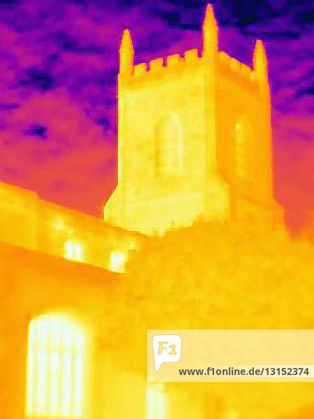 Wärmebild eines Kirchengebäudes