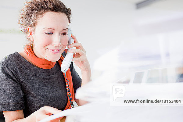 Woman talking on the phone