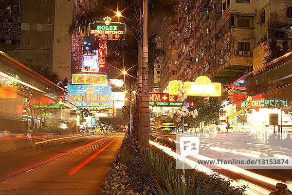 Straßenbeleuchtung in Hongkong