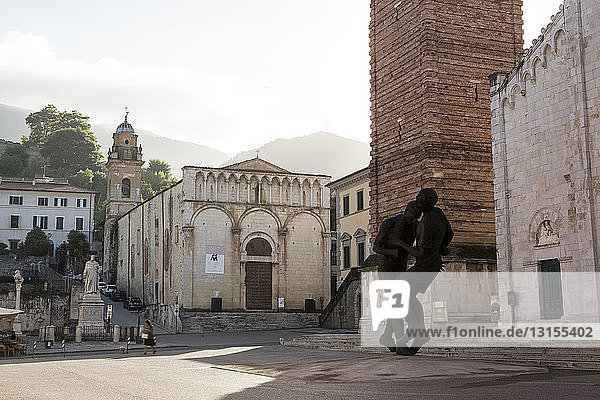 Statue in town square  Pietrasanta  Tuscany  Italy