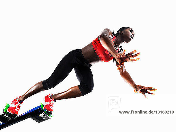 Female athlete preparing to Run