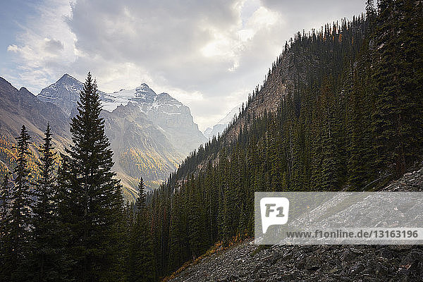 Rocky mountains seen from Banff National Park Alberta Canada