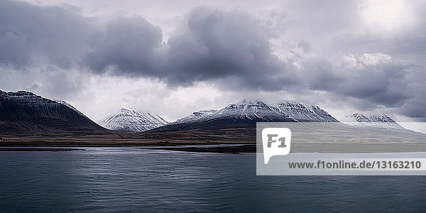 Clouds and mountains in rural landscape